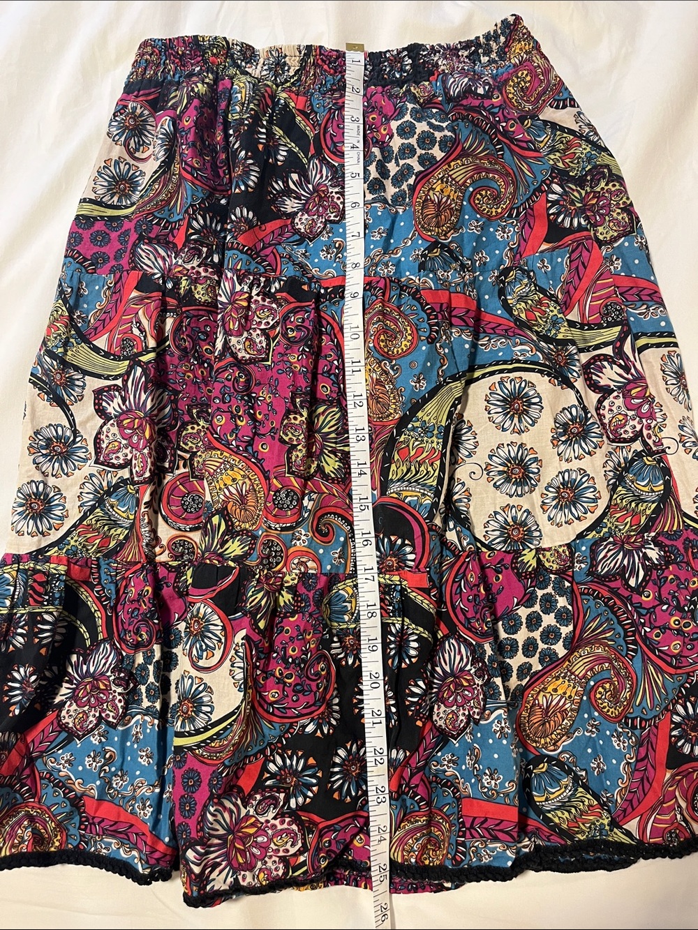 Bohemian Patchwork Midi Skirt - Multicolor - Picture 7 of 8